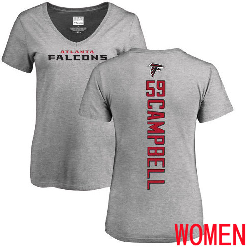 Atlanta Falcons Ash Women De Vondre Campbell Backer NFL Football #59 T Shirt